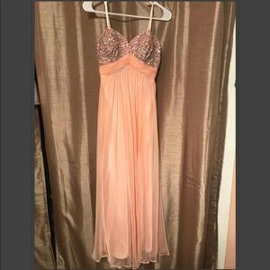 Long Peach-Colored Dress